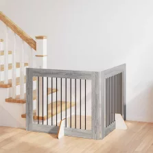   vidaXL Kutyakerítés állványokkal 2 pcs Szürke Sonoma 100 x 80 cm