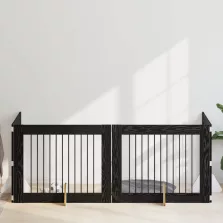   vidaXL Kutyakerítés állványokkal 4 pcs Fekete Tölgy 100 x 80 cm