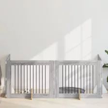   vidaXL Kutyakerítés állványokkal 4 pcs Szürke Sonoma 100 x 80 cm