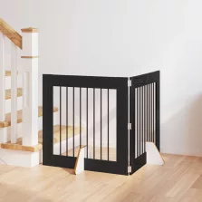   vidaXL Kutyakerítés állványokkal 2 pcs Fekete Tölgy 80 x 80 cm