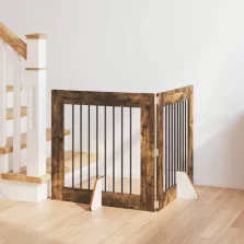   vidaXL Kutyakerítés állványokkal 2 pcs Füstös Tölgy 80 x 80 cm