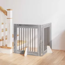   vidaXL Kutyakerítés állványokkal 2 pcs Szürke Sonoma 80 x 80 cm