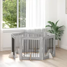   vidaXL Kutyakerítés állványokkal 6 pcs Szürke Sonoma 80 x 80 cm