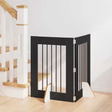   vidaXL Kutyakerítés állványokkal 2 pcs Fekete Tölgy 60 x 80 cm