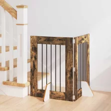   vidaXL Kutyakerítés állványokkal 2 pcs Füstös Tölgy 60 x 80 cm