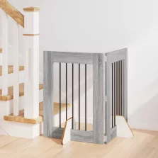   vidaXL Kutyakerítés állványokkal 2 pcs Szürke Sonoma 60 x 80 cm