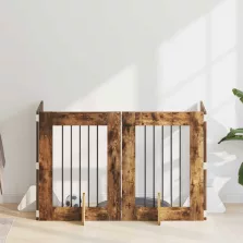   vidaXL Kutyakerítés állványokkal 4 pcs Füstös Tölgy 60 x 80 cm