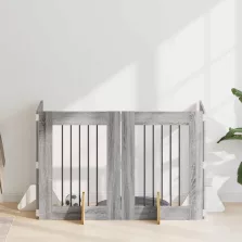   vidaXL Kutyakerítés állványokkal 4 pcs Szürke Sonoma 60 x 80 cm