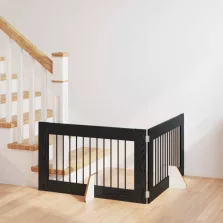   vidaXL Kutyakerítés állványokkal 2 pcs Fekete Tölgy 100 x 60 cm