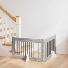   vidaXL Kutyakerítés állványokkal 2 pcs Szürke Sonoma 100 x 60 cm