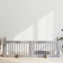   vidaXL Kutyakerítés állványokkal 4 pcs Szürke Sonoma 100 x 60 cm