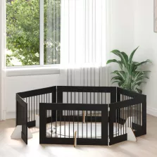   vidaXL Kutyakerítés állványokkal 6 pcs Fekete Tölgy 100 x 60 cm