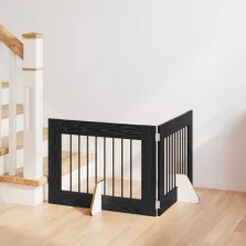   vidaXL Kutyakerítés állványokkal 2 pcs Fekete Tölgy 80 x 60 cm