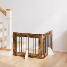   vidaXL Kutyakerítés állványokkal 2 pcs Füstös Tölgy 80 x 60 cm