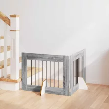   vidaXL Kutyakerítés állványokkal 2 pcs Szürke Sonoma 80 x 60 cm