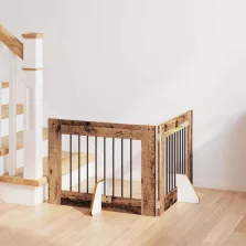   vidaXL Kutyakerítés állványokkal 2 pcs Antik Fa 80 x 60 cm Szerelt Fa
