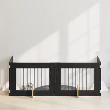   vidaXL Kutyakerítés állványokkal 4 pcs Fekete Tölgy 80 x 60 cm