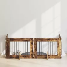   vidaXL Kutyakerítés állványokkal 4 pcs Füstös Tölgy 80 x 60 cm