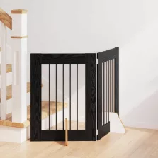   vidaXL Kutyakerítés állványokkal 2 pcs Fekete Tölgy 60 x 60 cm