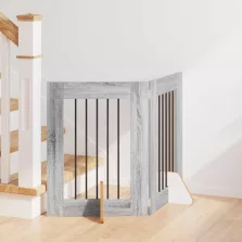   vidaXL Kutyakerítés állványokkal 2 pcs Szürke Sonoma 60 x 60 cm