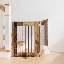   vidaXL Kutyakerítés állványokkal 2 pcs Antik Fa 60 x 60 cm Szerelt Fa