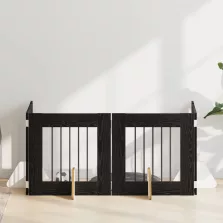   vidaXL Kutyakerítés állványokkal 4 pcs Fekete Tölgy 60 x 60 cm