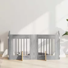   vidaXL Kutyakerítés állványokkal 4 pcs Szürke Sonoma 60 x 60 cm