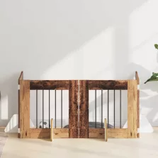   vidaXL Kutyakerítés állványokkal 4 pcs Antik Fa 60 x 60 cm Szerelt Fa