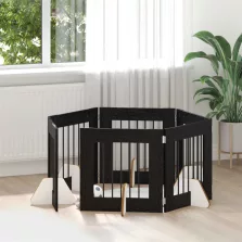   vidaXL Kutyakerítés állványokkal 6 pcs Fekete Tölgy 60 x 60 cm
