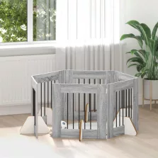   vidaXL Kutyakerítés állványokkal 6 pcs Szürke Sonoma 60 x 60 cm