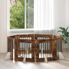   vidaXL Kutyakerítés állványokkal 8 pcs Füstös Tölgy 60 x 60 cm