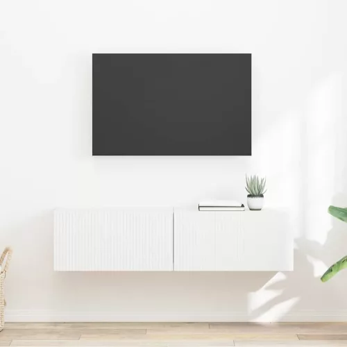 vidaXL TV Fali Szekrény 2 pcs Fehér 60 x 31 x 29.5 cm Faanyag