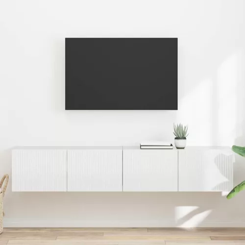 vidaXL TV Fali Szekrény 2 pcs Fényes Fehér 60 x 31 x 29.5 cm Faanyag