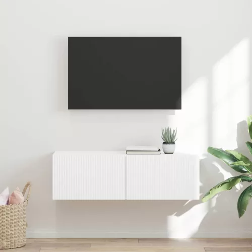 vidaXL TV Fali Szekrény Fehér 98 x 31 x 29,5 cm Faanyag