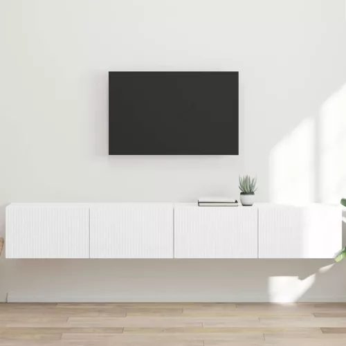 vidaXL TV Fali Szekrény 2 pcs Fehér 98 x 31 x 29,5 cm Faanyag
