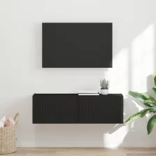 vidaXL TV Fali Szekrény Fekete 98 x 31 x 29,5 cm Faanyag