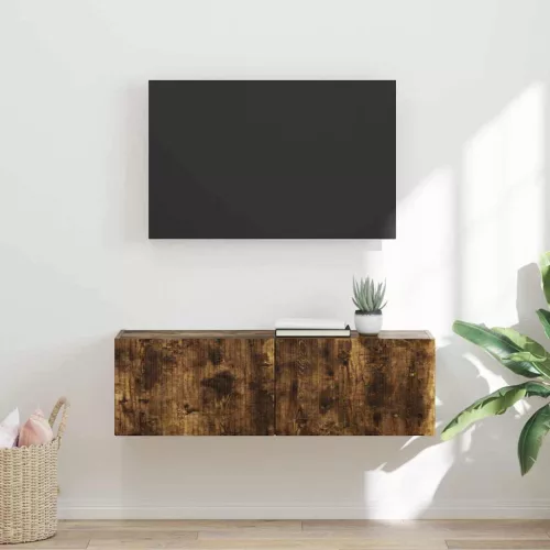 vidaXL TV Fali Szekrény Füstölt tölgy 98 x 31 x 29,5 cm Faanyag