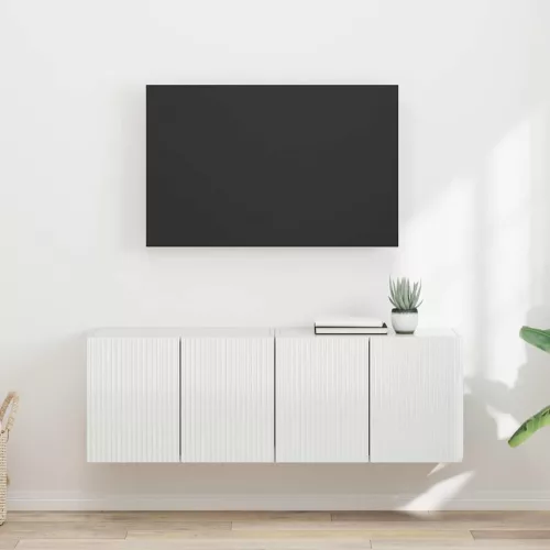 vidaXL TV Fali Szekrény 2 pcs Magas Fényű Fehér 59,5 x 31 x 40 cm