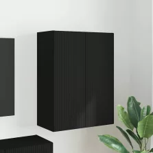 vidaXL TV Fali Szekrény Fekete 59,5 x 31 x 80 cm Faanyag