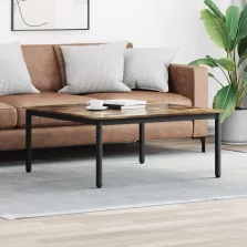   vidaXL Dohányzóasztal Füstös tölgy 100 x 100 x 45 cm Faanyag