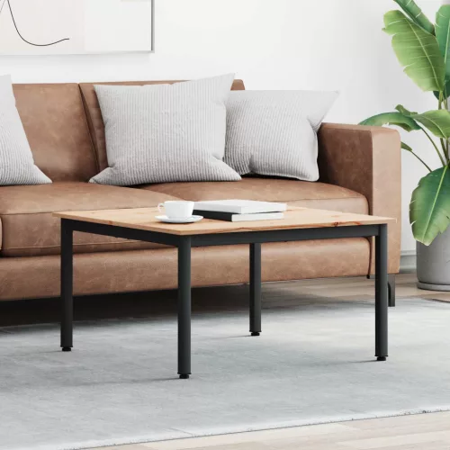 vidaXL Dohányzóasztal Természetes 80 x 80 x 45 cm Tömör fenyőfa