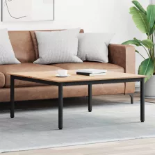   vidaXL Dohányzóasztal Természetes 100 x 100 x 45 cm Tömör fenyőfa