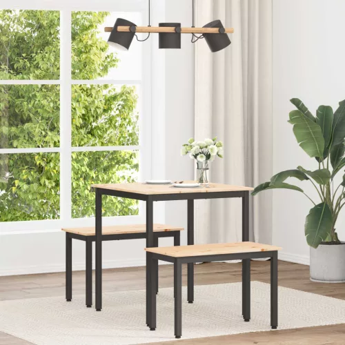 vidaXL Étkezőasztal Természetes 70 x 70 x 75 cm Tömör fenyőfa