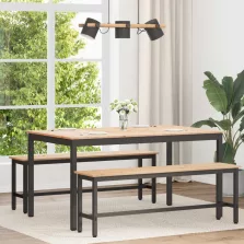   vidaXL Étkezőasztal Természetes 150 x 90 x 75 cm Tömör fenyőfa