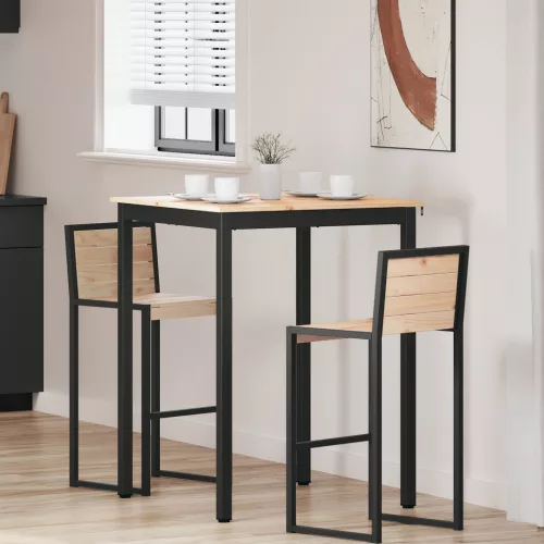 vidaXL Bárasztal Természetes 110 x 55 x 105 cm Tömör fenyőfa