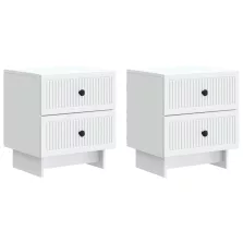   vidaXL Éjjeliszekrény 2 pcs Fehér 43 x 34,5 x 47,5 cm Szerelt Fa