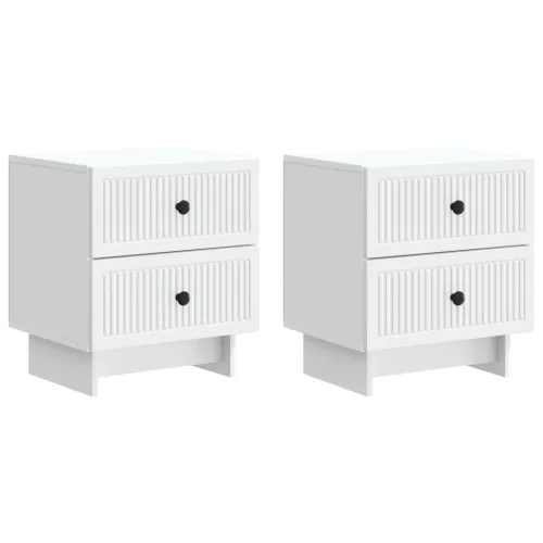 vidaXL Éjjeliszekrény 2 pcs Fehér 43 x 34,5 x 47,5 cm Szerelt Fa