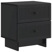   vidaXL Éjjeliszekrény fiókkal Fekete 43 x 34,5 x 47,5 cm Szerelt Fa