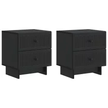   vidaXL Éjjeliszekrény 2 pcs Fekete 43 x 34,5 x 47,5 cm Szerelt Fa