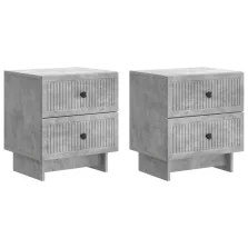   vidaXL Éjjeliszekrény 2 pcs Betonszürke 43 x 34,5 x 47,5 cm Szerelt Fa